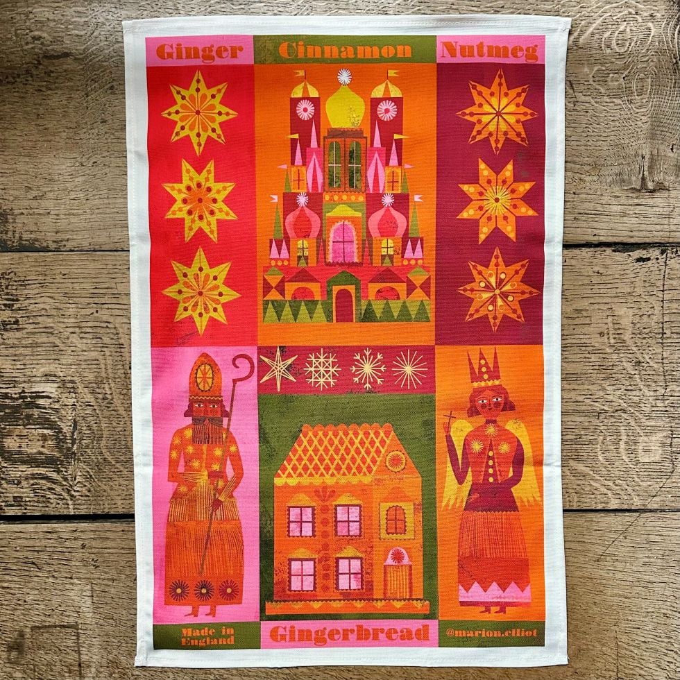 Marion Elliott Christmas Tea Towel