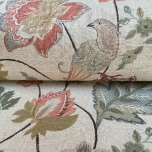 Linen for curtains with a pretty floral design