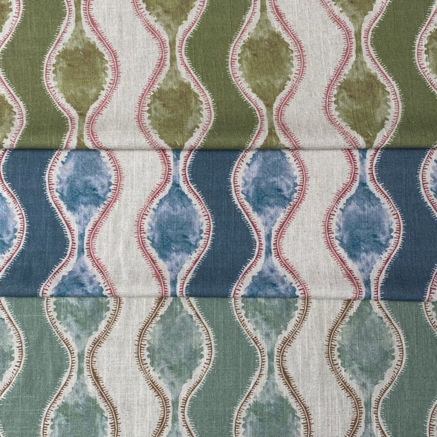 Sissinghurst Stripe Airforce Blue and Strawberry - Image 4