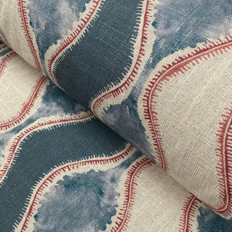 Sissinghurst Stripe Indigo Sissinghurst Stripe Print Fabric Cloth Tinsmiths Ledbury