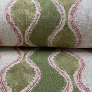 Sissinghurst Stripe Sage and Strawberry - Image 3