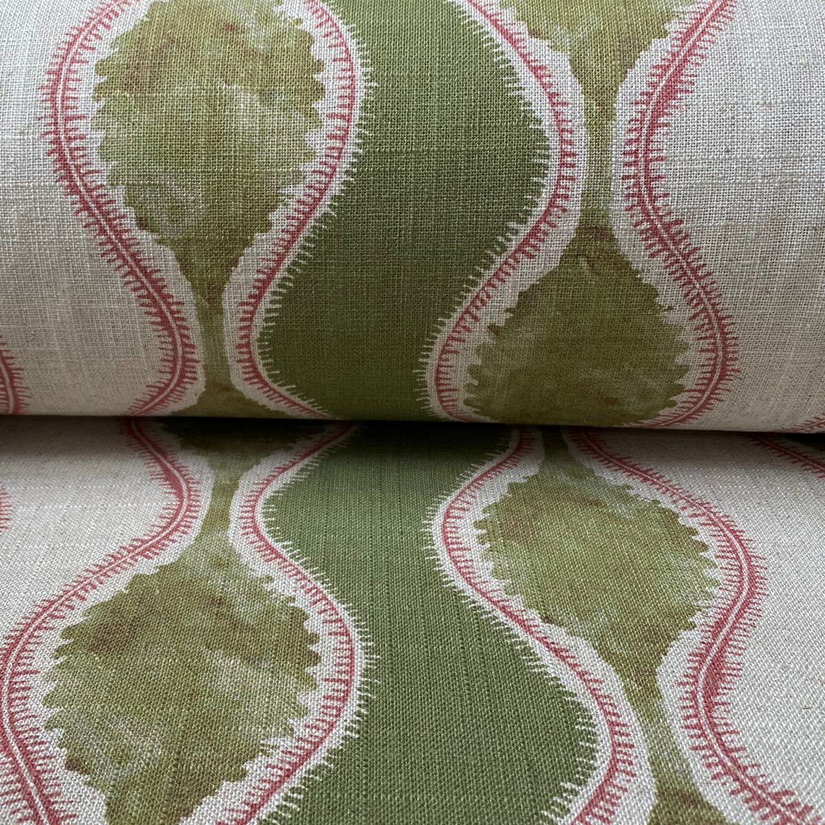 Sissinghurst Stripe Sage and Strawberry - Image 3