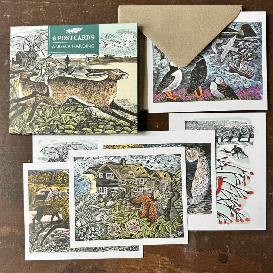 Angela Harding Postcards Seasonal Animal Prints Tinsmiths Ledbury