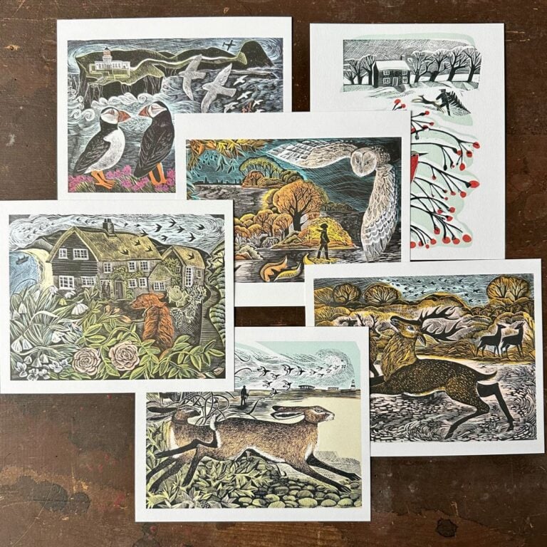 Angela Harding Postcards Seasonal Animal Prints Tinsmiths Ledbury