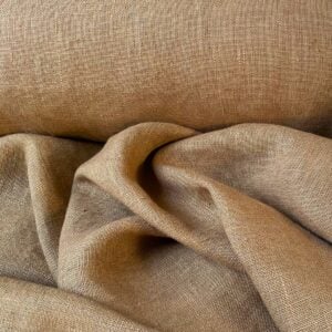 French Washed Linen Buckskin1 Tinsmiths French Washed Linen Fabric Buckskin Brown