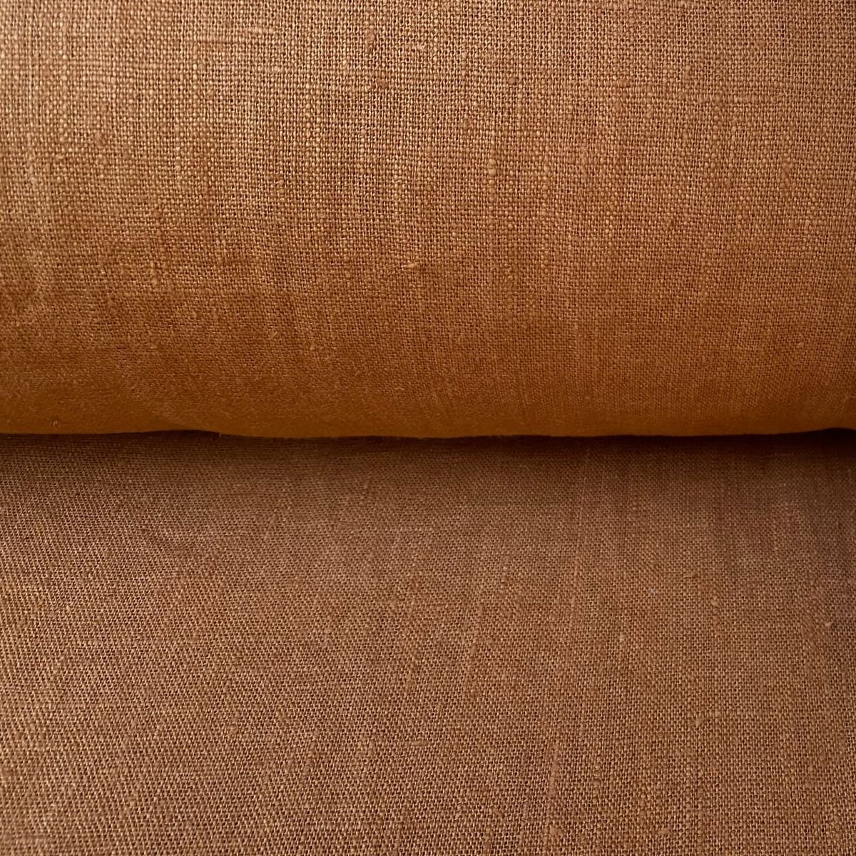 Tinsmiths French Washed Linen Fabric Foxy Red Brown