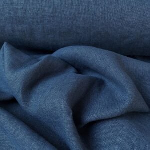 French Washed Linen Prussian Blue1 Tinsmiths French Washed Linen Fabric Prussian Blue