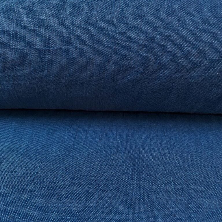 Tinsmiths French Washed Linen Fabric Prussian Blue