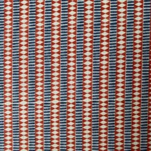 Tinsmiths Mexica Striped Fabric Cloth Red & Indigo suitable for curtains, blinds & Upholstery