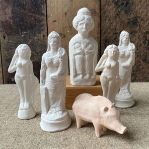 Tinsmiths clay Roman Goddess & Votive Figure Replicas