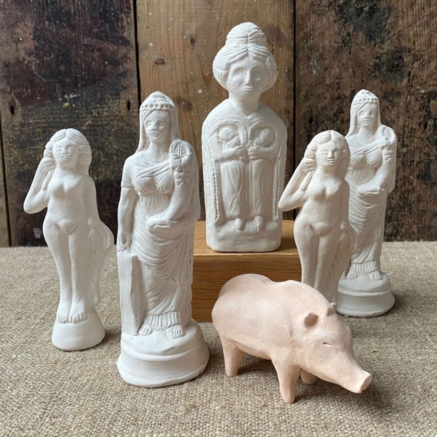 Tinsmiths clay Roman Goddess & Votive Figure Replicas