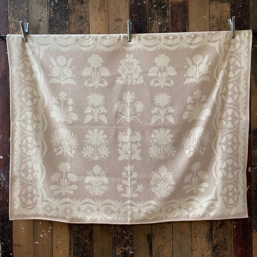 papercut flowers wool blanket