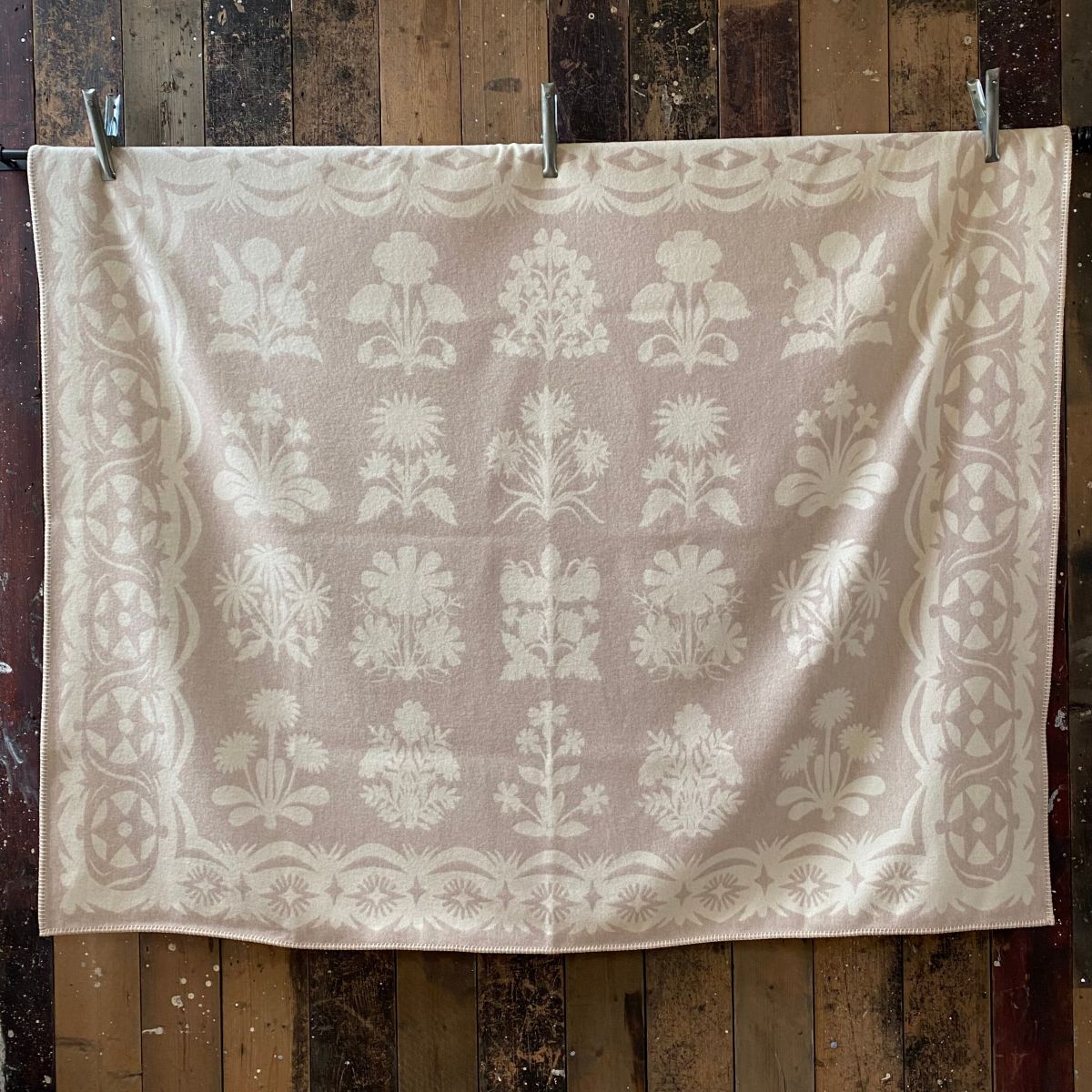 papercut flowers wool blanket