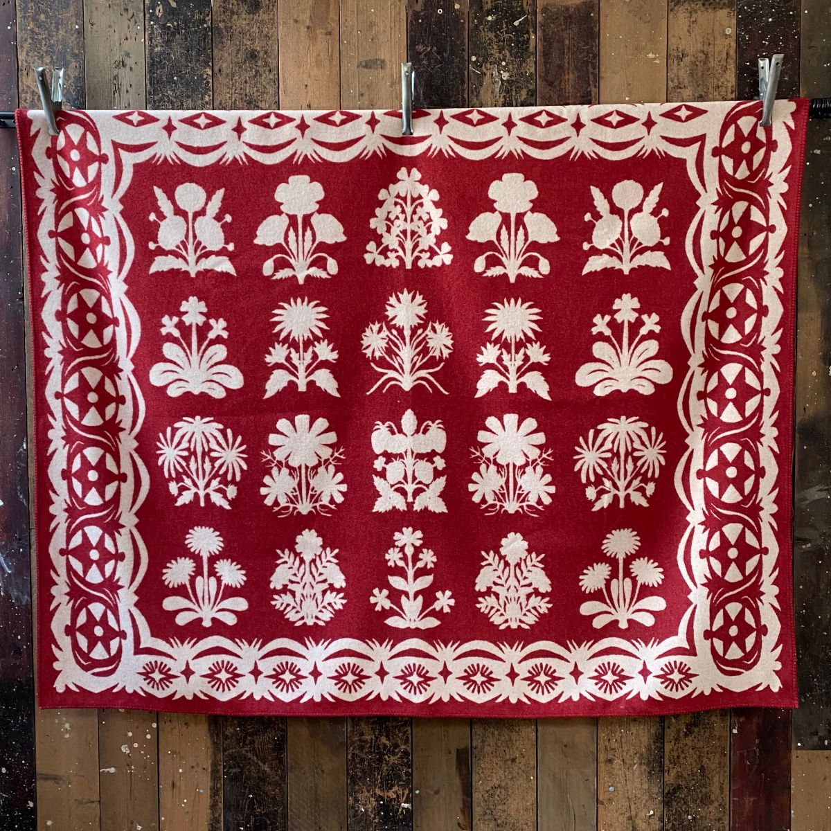 papercut flowers Wool Blanket Tinsmiths Ledbury