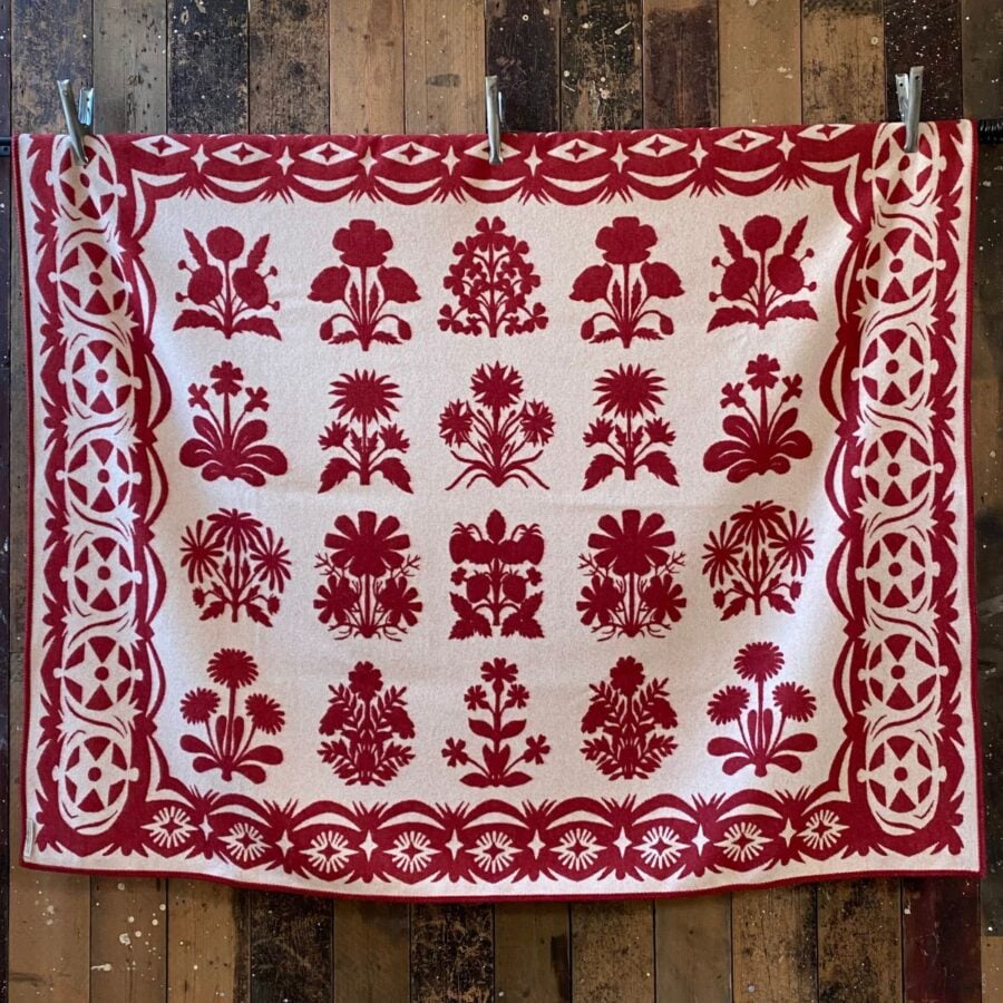 papercut flowers Wool Blanket Tinsmiths Ledbury