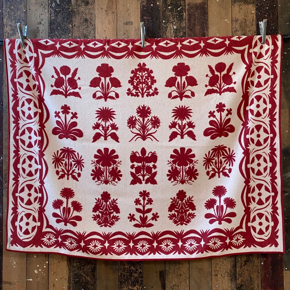 papercut flowers Wool Blanket Tinsmiths Ledbury