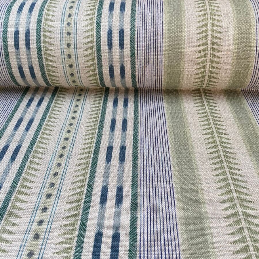 Extra Wide Caspian Stripe Indigo & Sage - Image 3