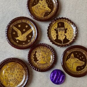 Katie B Morgan slipware dish for Tinsmiths Ledbury