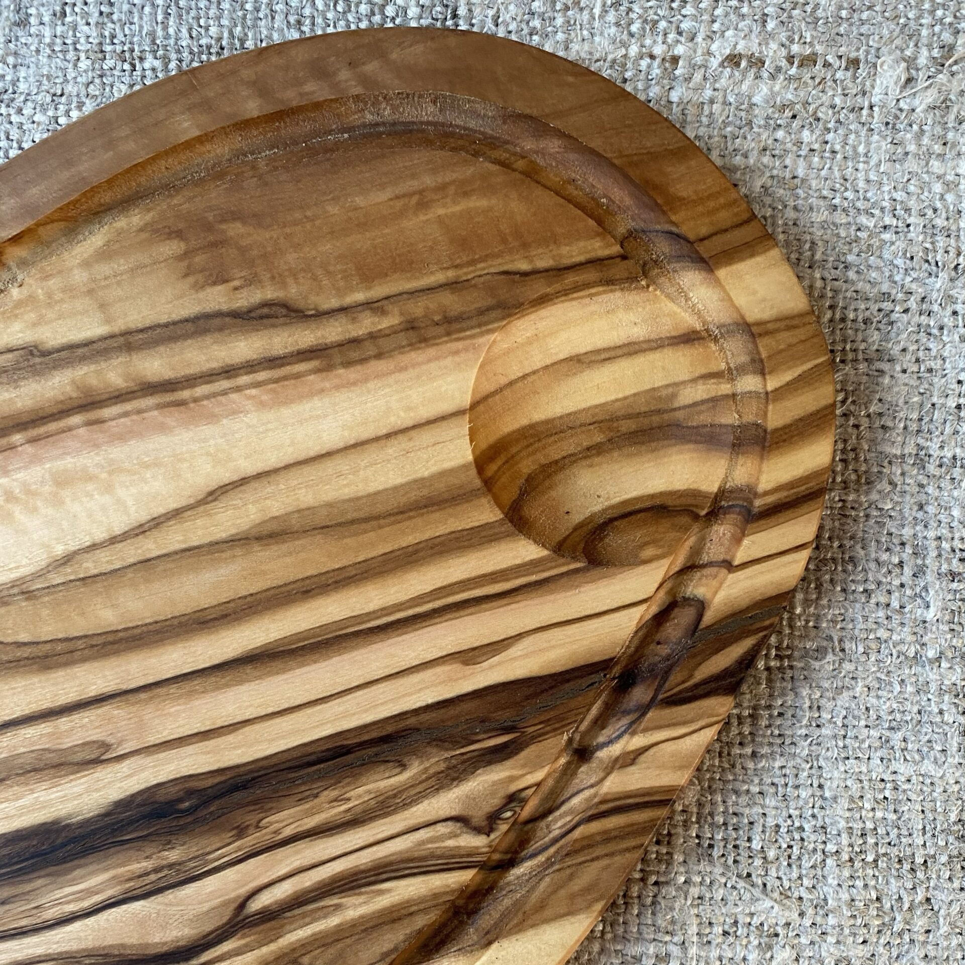 Olive Wood Serving Board with Indent - Image 2