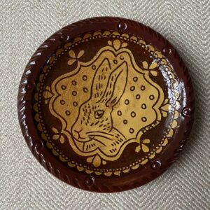 Katie B Morgan Small slipware biscuit plate from Tinsmiths Ledbury