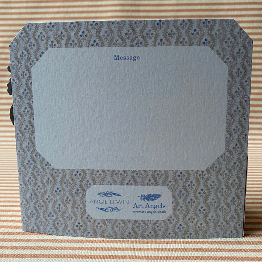 Angie Lewin 3D card with multicoloured flowers and a zebra