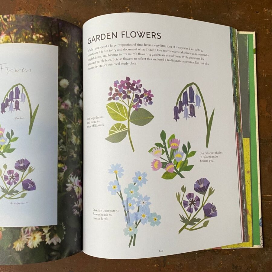 Instruction page of Cut Paper Pictures book by Clover Robin