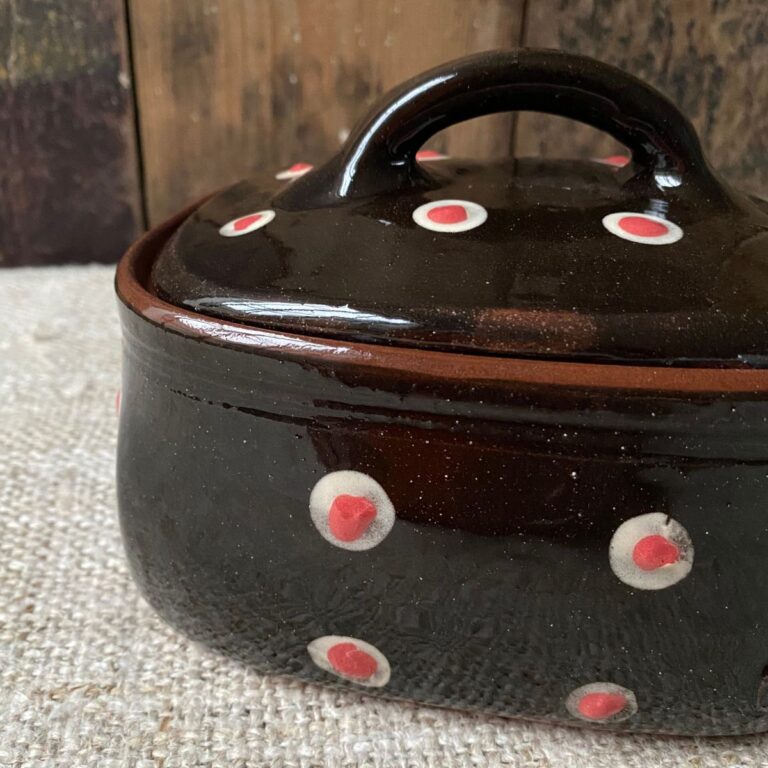 Erica Taylor Low Butter Dish - Black Spotty ETBU5 - Image 3