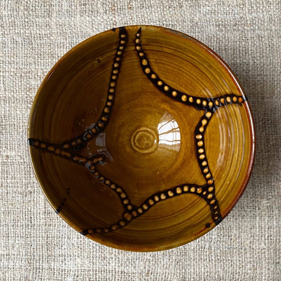Erica Taylor Low Ceramic deep bowl in an amber glaze