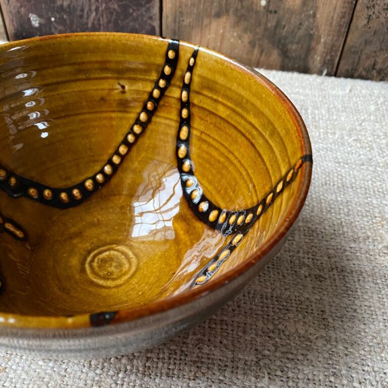 Erica Taylor Low Deep Footed Bowl - Amber Ribbon ETDI4 - Image 4