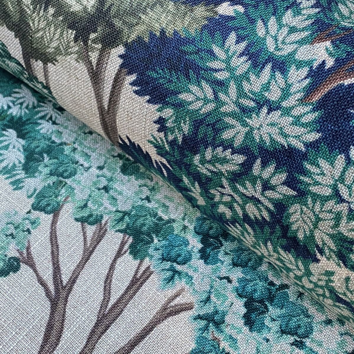 Tinsmiths Extra Wide Arboretum fabric on a roll in Natural