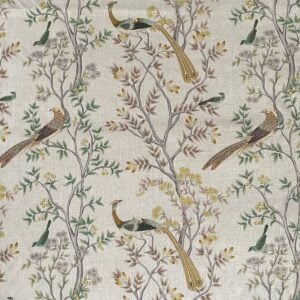 Tinsmiths Extra Wide Chinoiserie design curtain fabric on a roll