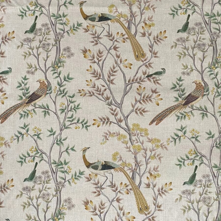 Tinsmiths Extra Wide Chinoiserie design curtain fabric on a roll