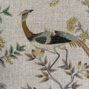 Tinsmiths Extra Wide Chinoiserie design curtain fabric on a roll