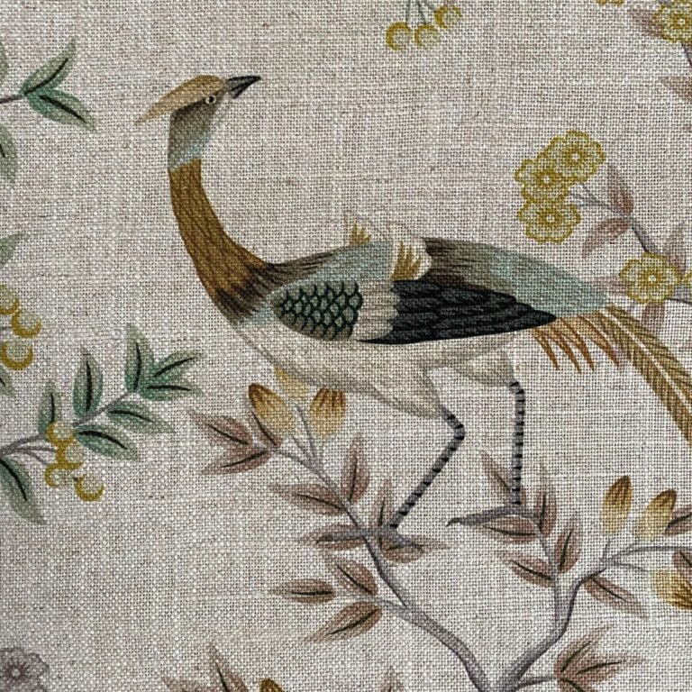Tinsmiths Extra Wide Chinoiserie design curtain fabric on a roll