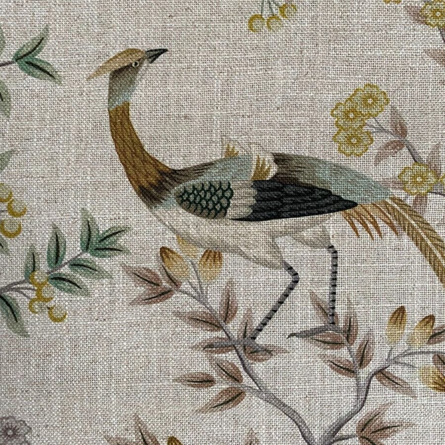 Tinsmiths Extra Wide Chinoiserie design curtain fabric on a roll