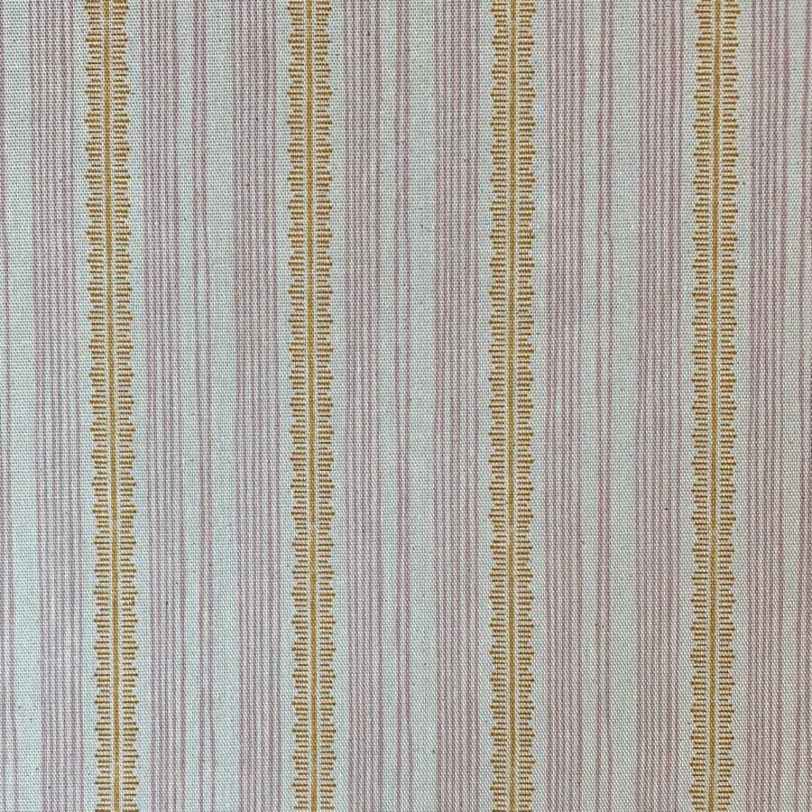 Tinsmiths Striped Feather Stripe Fabric on a roll in carnation pink & orange gold