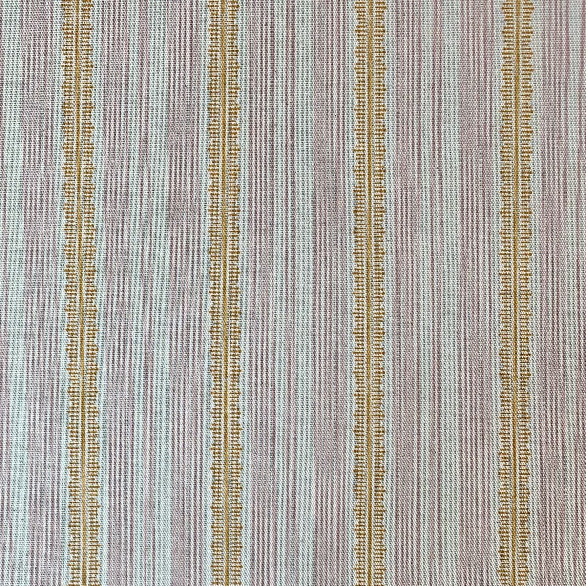 Tinsmiths Striped Feather Stripe Fabric on a roll in carnation pink & orange gold