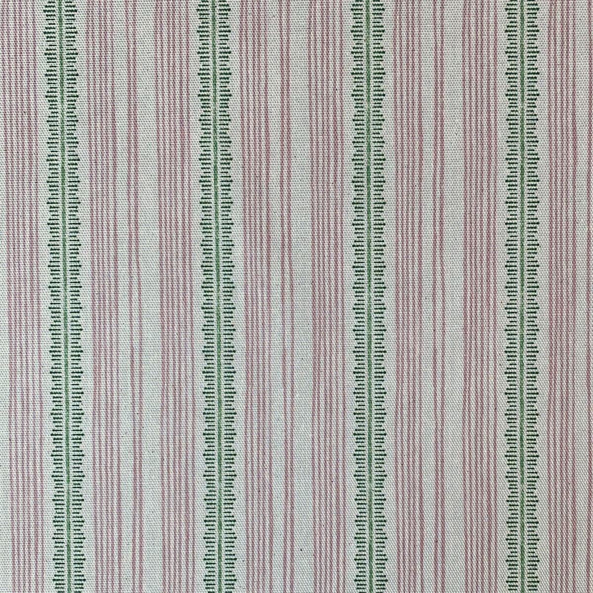 Tinsmiths Striped Feather Stripe Fabric on a roll in carnation pink & Leaf Green