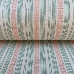 Feather Stripe Seagreen & Coral - Image 3