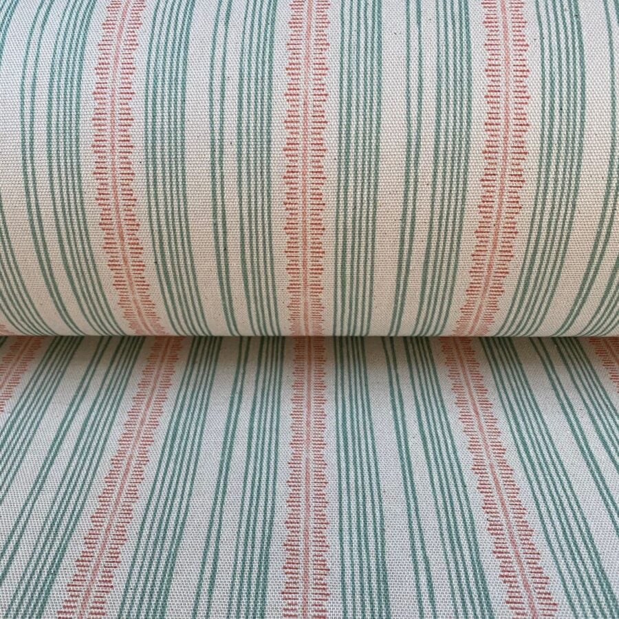 Feather Stripe Seagreen & Coral