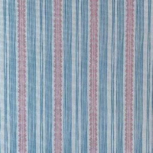 Tinsmiths Striped Feather Stripe Fabric on a roll in strawberry red & Blue
