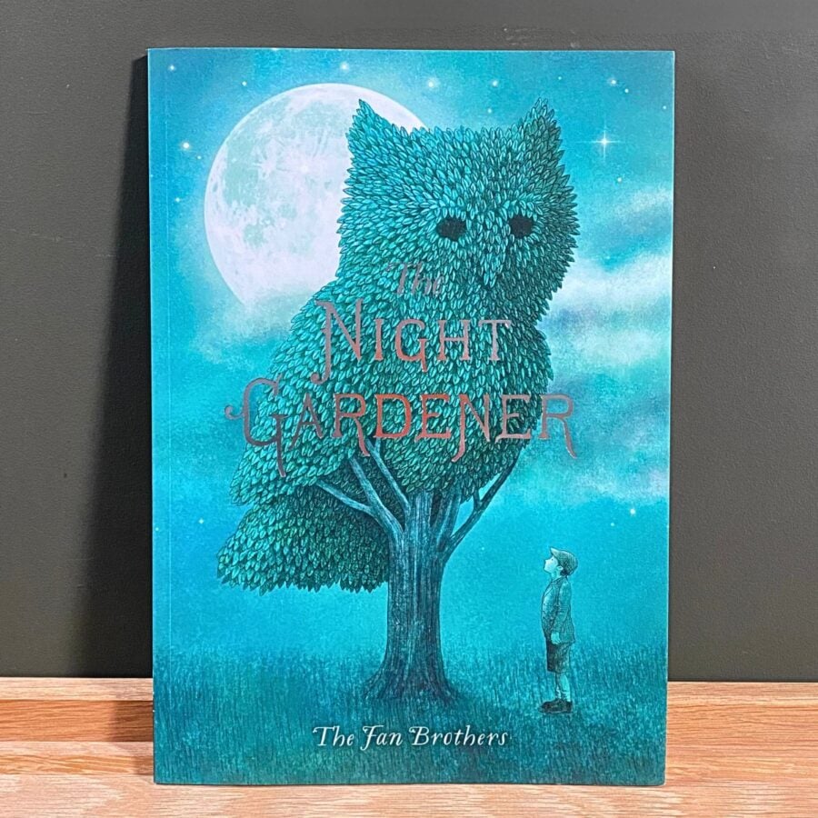 Front cover of The Night Gardener by Terry Fan showing a topiary owl