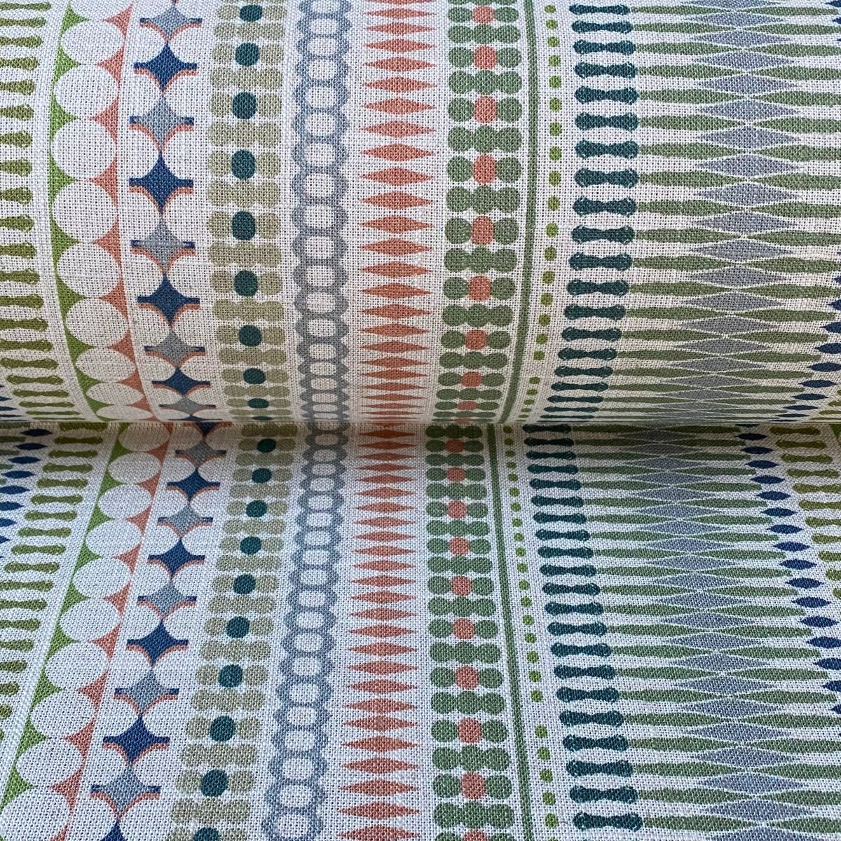 Omega Stripe patterned Fabric on a roll from Tinsmiths