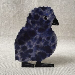 Folded greetings card in the shape of a puffling chick