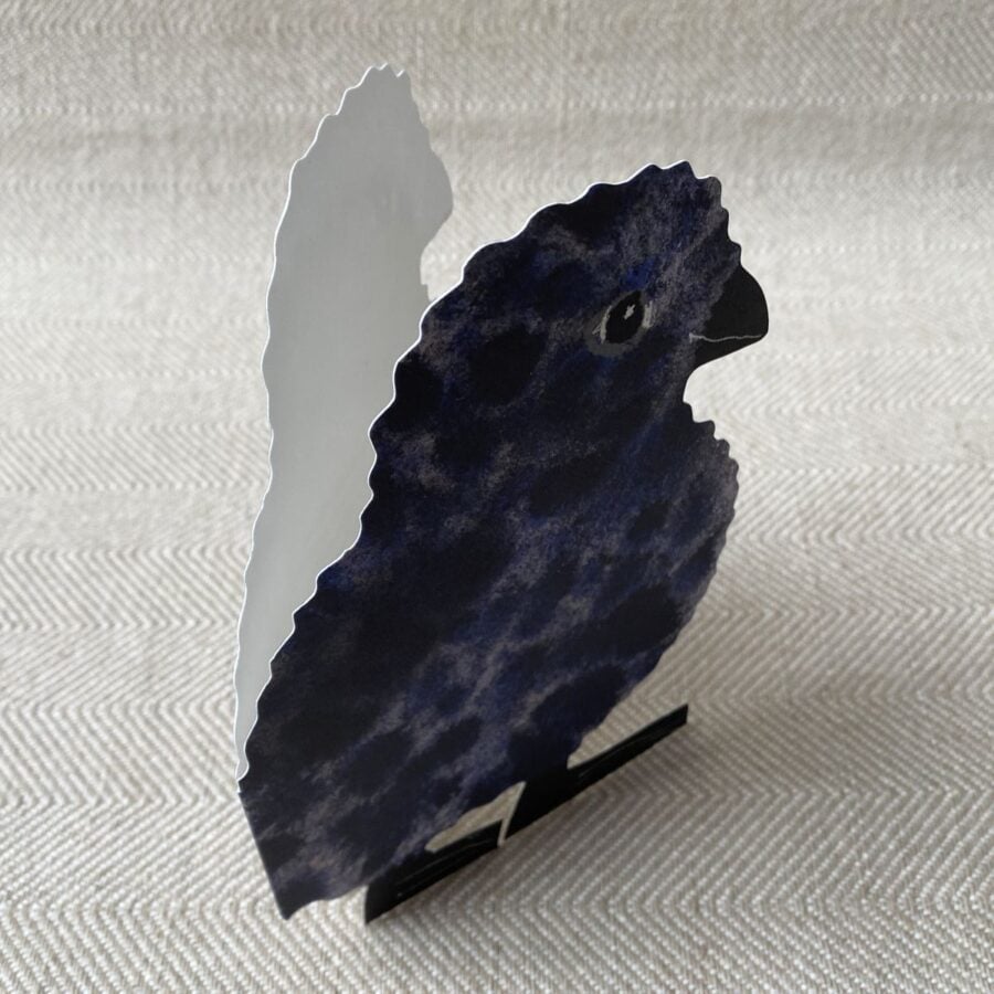Folded greetings card in the shape of a puffling chick