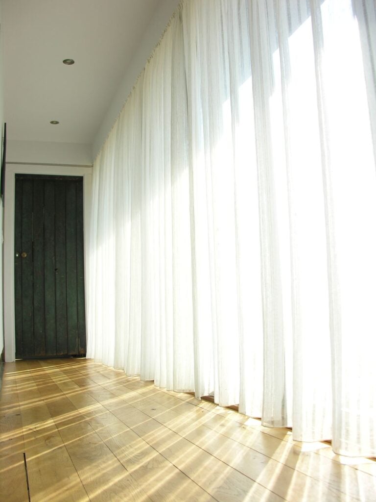 Extra Wide Linen Sheer curtain, ivory linen