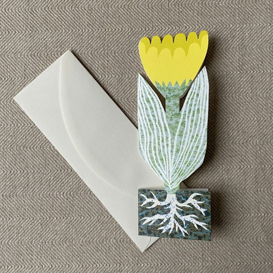 Tall Slim Card - Yellow Tulip