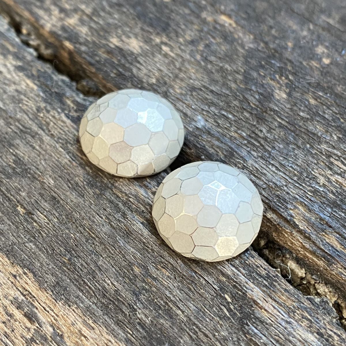 Silver Faceted Dome Earrings CDLT 3/10a - Image 2