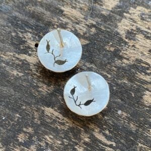 Silver Faceted Dome Earrings CDLT 3/10a - Image 3
