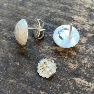 Silver Faceted Dome Earrings CDLT 3/10a - Image 4